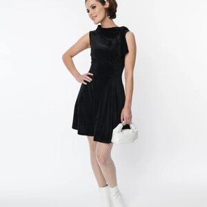 Mock Neck Fit & Flare Dress (XS/2)
